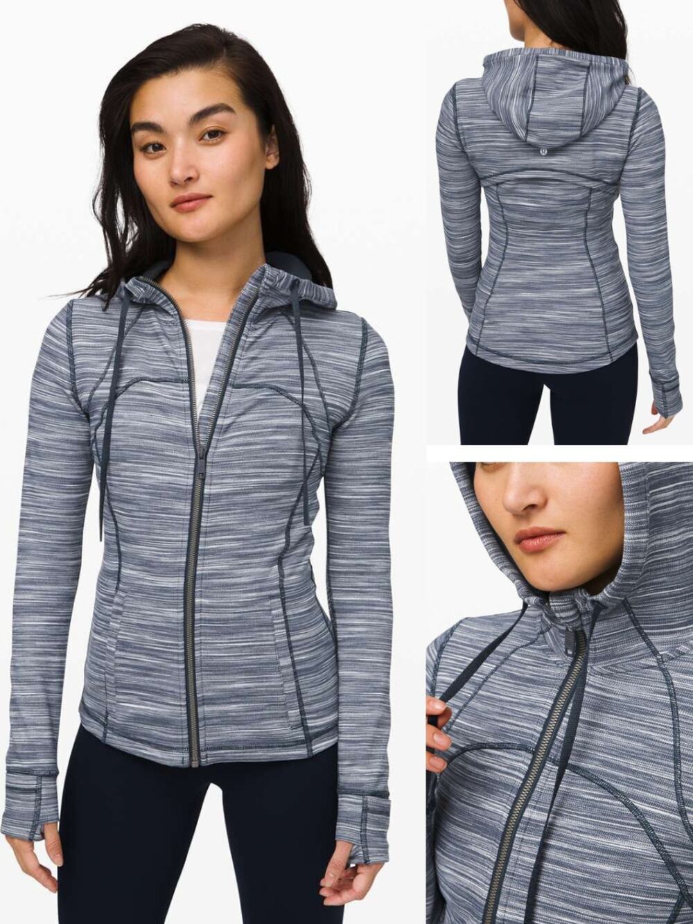 LULULEMON Hooded Define Jacket Nulu Size 6 Mini Space Dye Herringbone